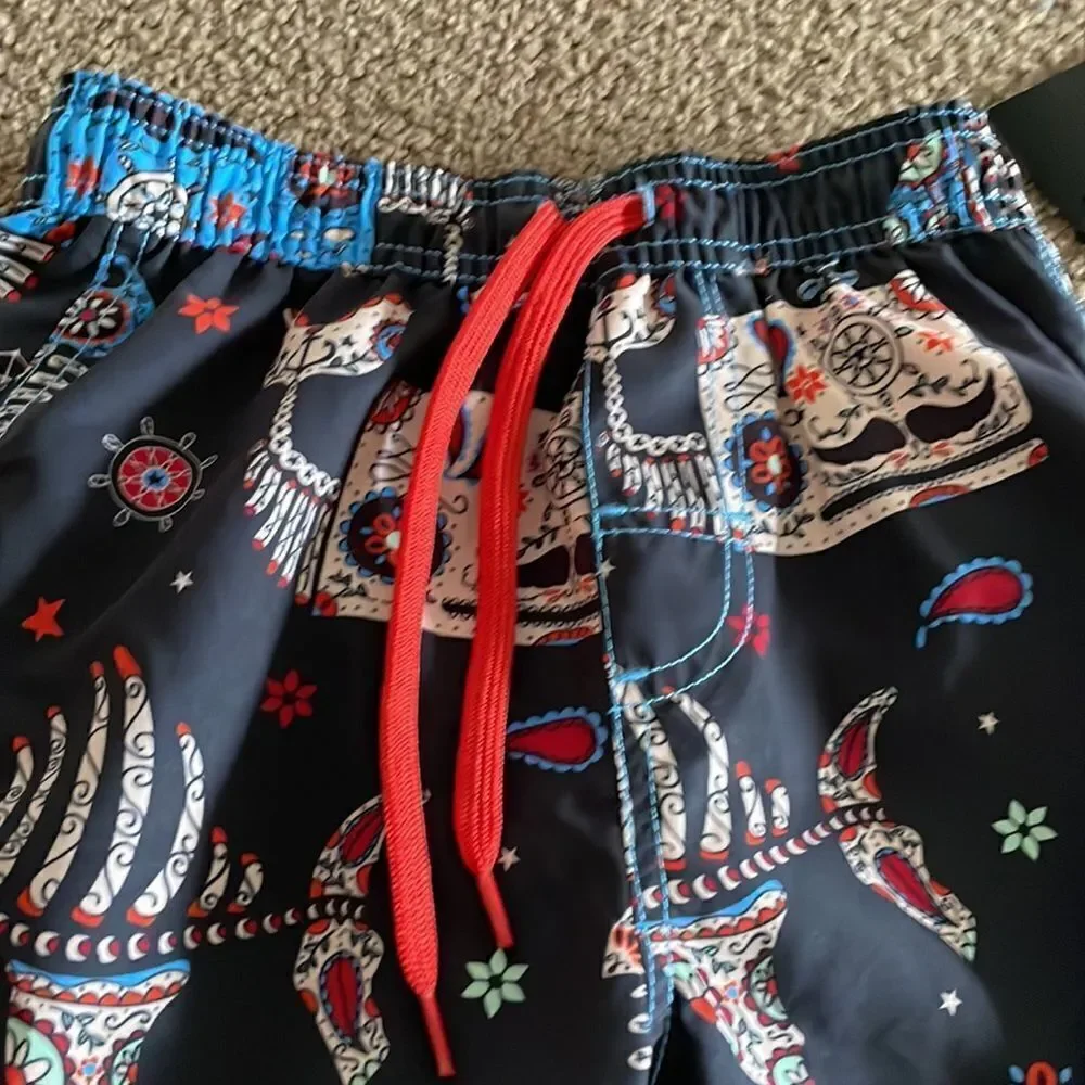 Wes And Willy Black Fishbone & Paisley Bathing Suit